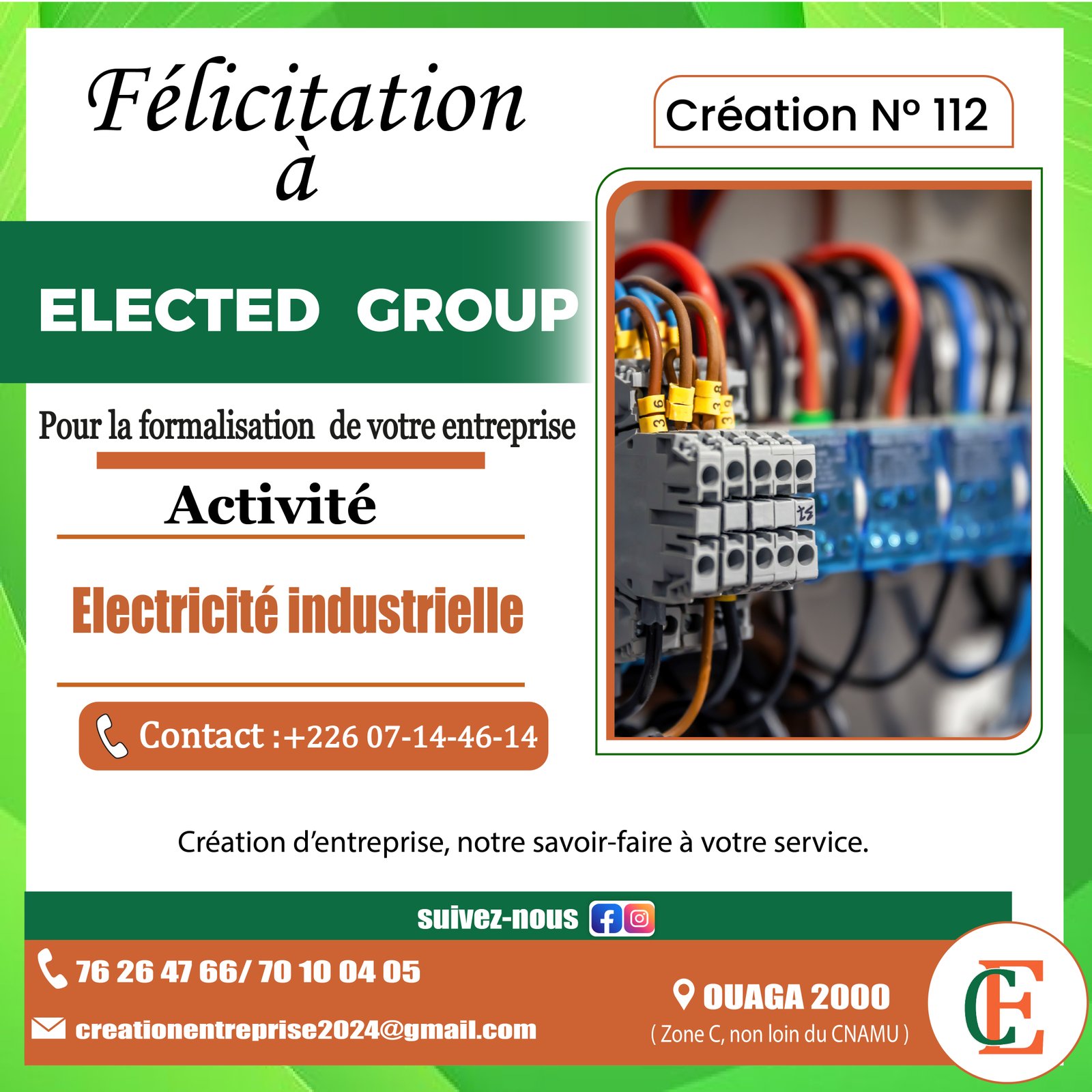 ELECTED GROUP a été formalisée avec succès.